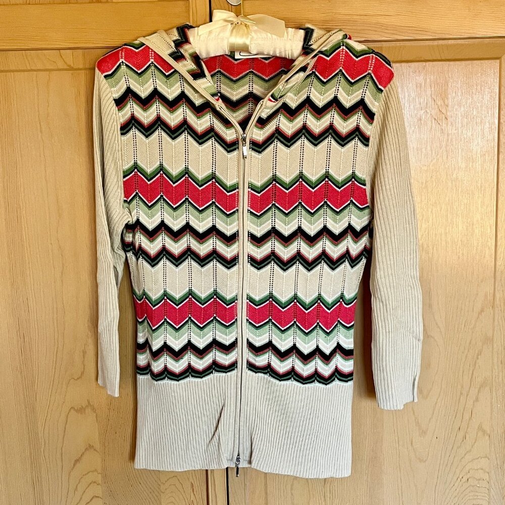 Retro chevron knit cardigan